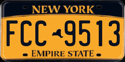 NY license plate FCC9513