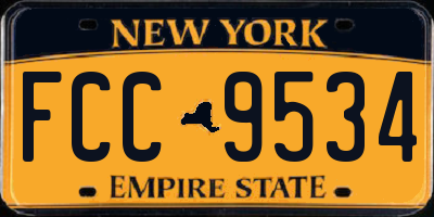 NY license plate FCC9534