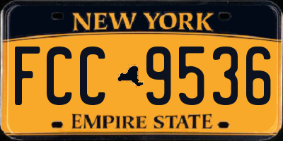 NY license plate FCC9536