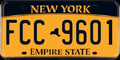 NY license plate FCC9601