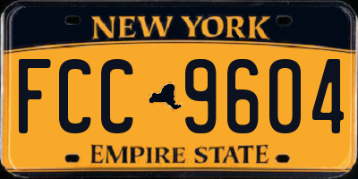 NY license plate FCC9604