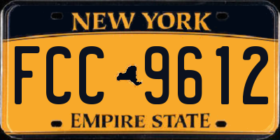 NY license plate FCC9612