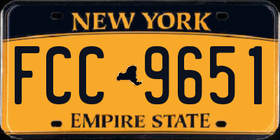 NY license plate FCC9651