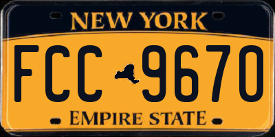 NY license plate FCC9670
