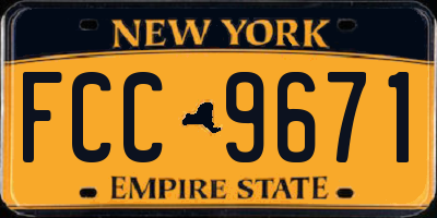 NY license plate FCC9671