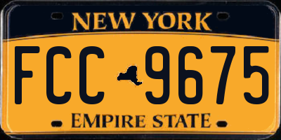 NY license plate FCC9675
