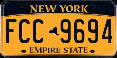 NY license plate FCC9694