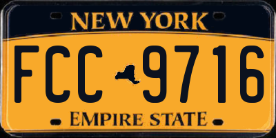 NY license plate FCC9716