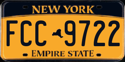 NY license plate FCC9722