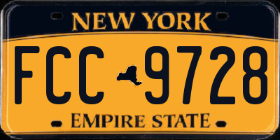 NY license plate FCC9728