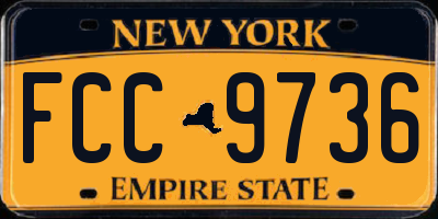 NY license plate FCC9736