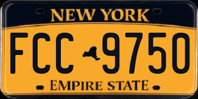 NY license plate FCC9750