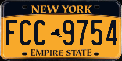 NY license plate FCC9754