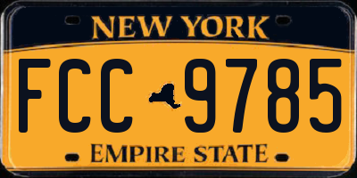 NY license plate FCC9785