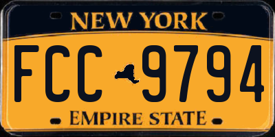 NY license plate FCC9794
