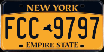NY license plate FCC9797