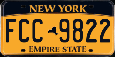 NY license plate FCC9822