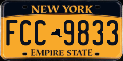 NY license plate FCC9833