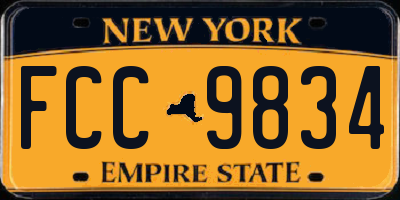 NY license plate FCC9834