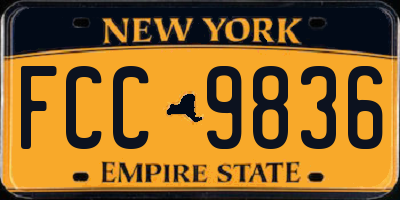 NY license plate FCC9836