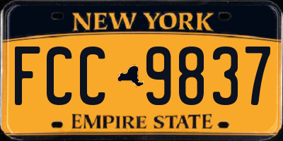 NY license plate FCC9837