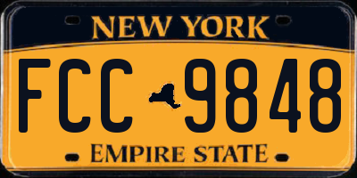 NY license plate FCC9848