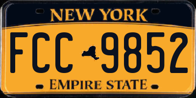 NY license plate FCC9852