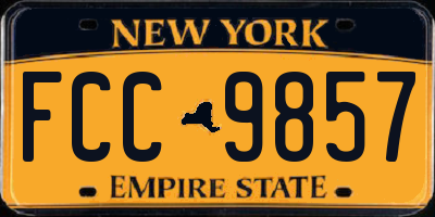NY license plate FCC9857