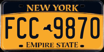 NY license plate FCC9870