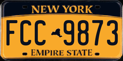 NY license plate FCC9873