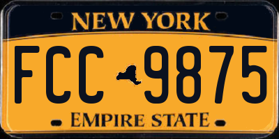 NY license plate FCC9875