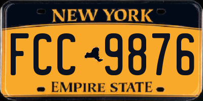 NY license plate FCC9876