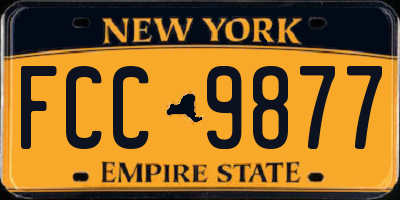 NY license plate FCC9877