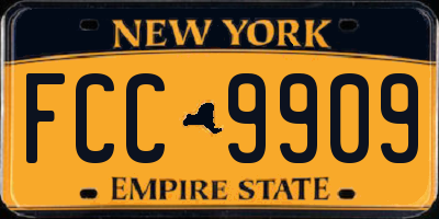 NY license plate FCC9909