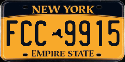 NY license plate FCC9915