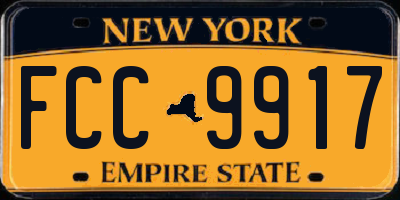 NY license plate FCC9917