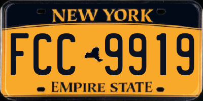NY license plate FCC9919