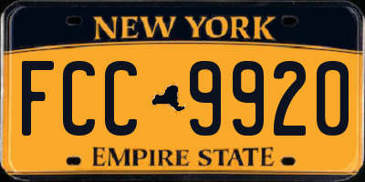 NY license plate FCC9920