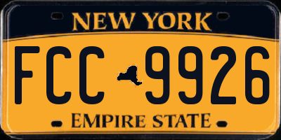 NY license plate FCC9926