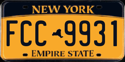 NY license plate FCC9931