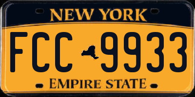 NY license plate FCC9933