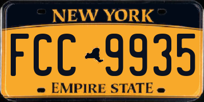 NY license plate FCC9935