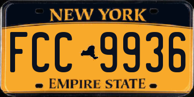 NY license plate FCC9936