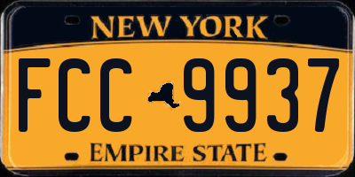 NY license plate FCC9937