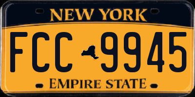 NY license plate FCC9945