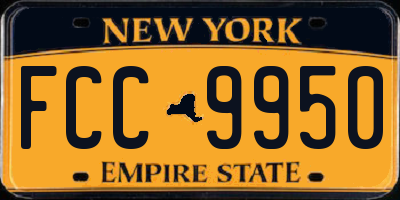 NY license plate FCC9950