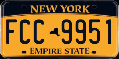 NY license plate FCC9951