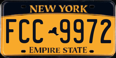NY license plate FCC9972