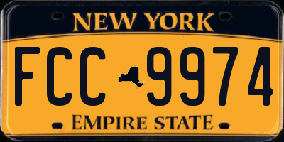 NY license plate FCC9974