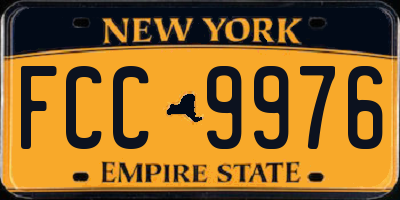 NY license plate FCC9976